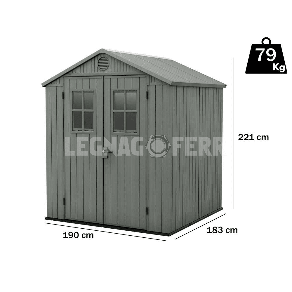 Keter Darwin Verde 6x6 Casetta da Giardino 190x183x221 cm 2 keter darwin 6x6 legnagoferr1