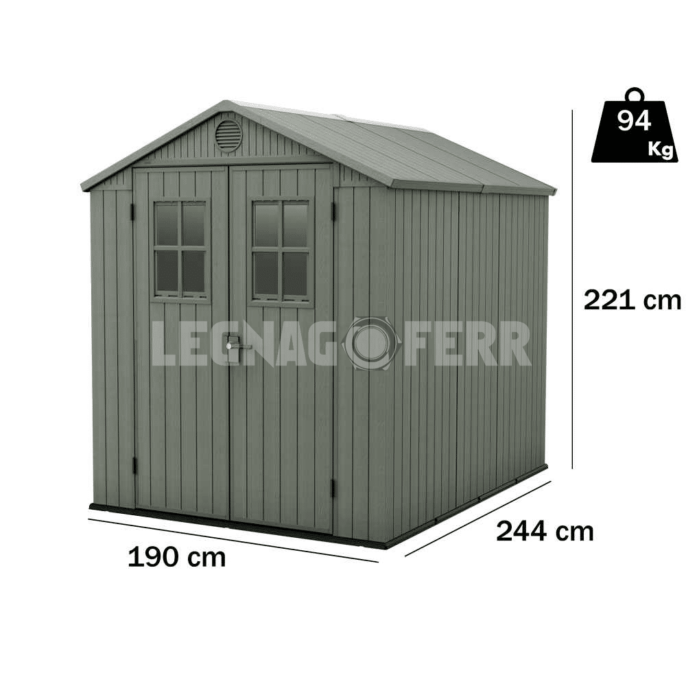 Keter Darwin Verde 6x8 Casetta da Giardino 190x244x221 cm 2 keter darwin 6x8 legnagoferr1