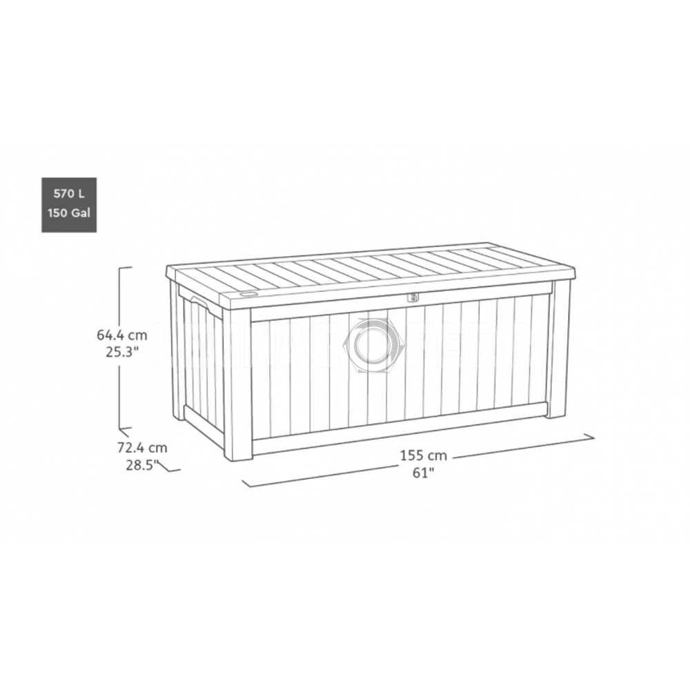 Keter Signature Deco Box 150 Baule da Giardino Noce 570L Effetto Legno 2 keter deco box 150 legnagoferr3
