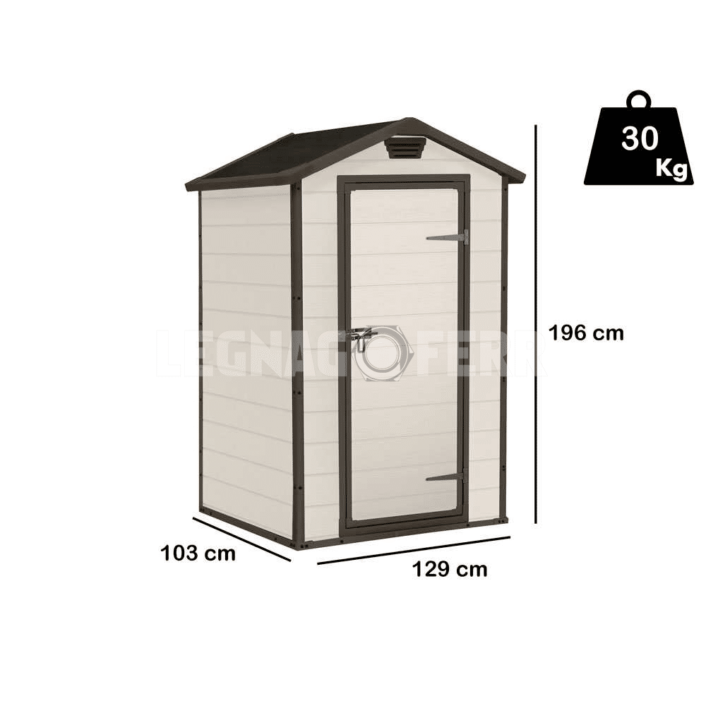 Keter Manor 4x3 Casetta da Giardino Beige 129x103x196 cm 3 keter manor 4x3 legnagoferr1