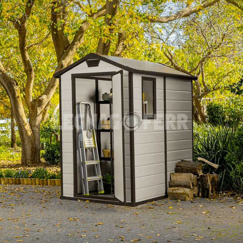 Keter Manor 4x6 Casetta da Giardino Beige 130x192x198 cm 4 keter manor 4x6 legnagoferr2
