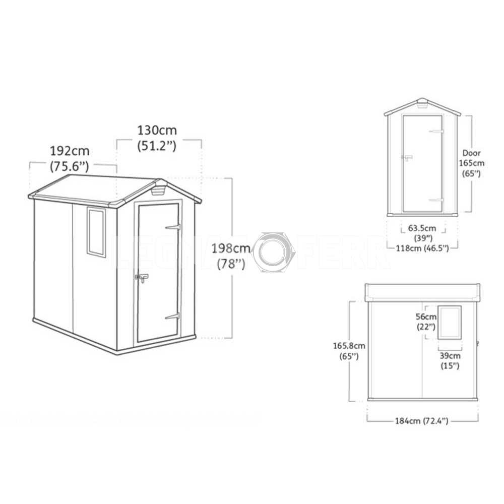 Keter Manor 4x6 Casetta da Giardino Beige 130x192x198 cm 2 keter manor 4x6 legnagoferr6