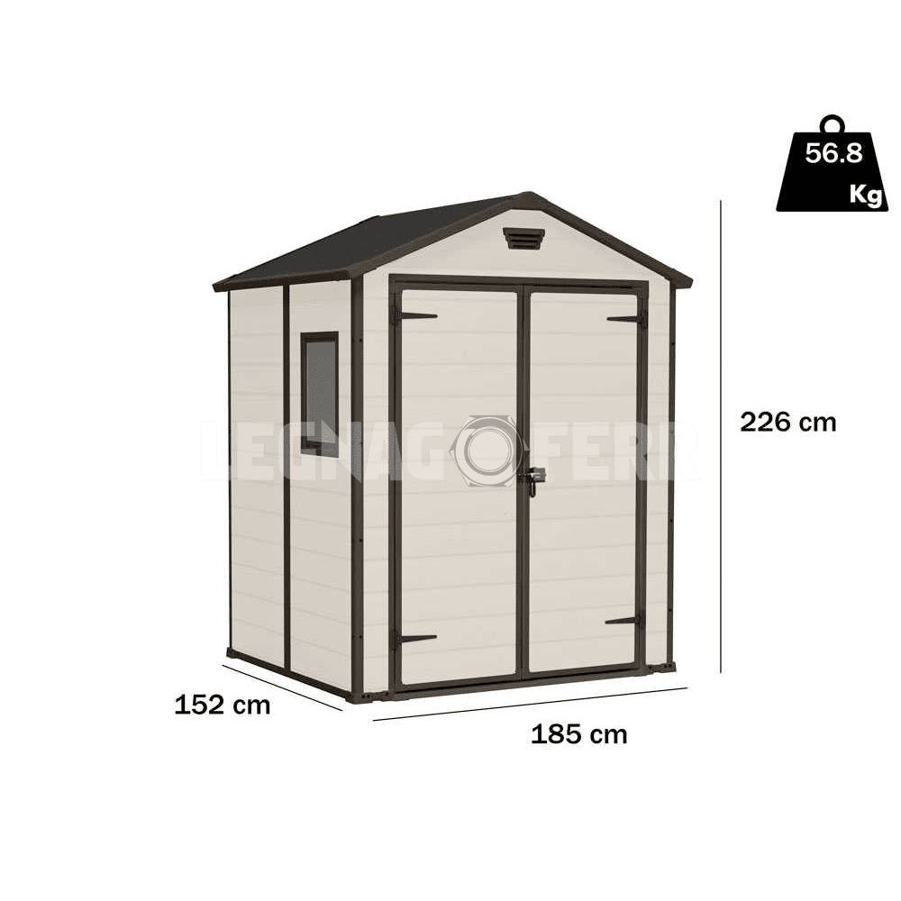 Keter Manor 6x5 Casetta da Giardino Beige 185x152x226 cm 2 keter manor 6x5 legnagoferr1