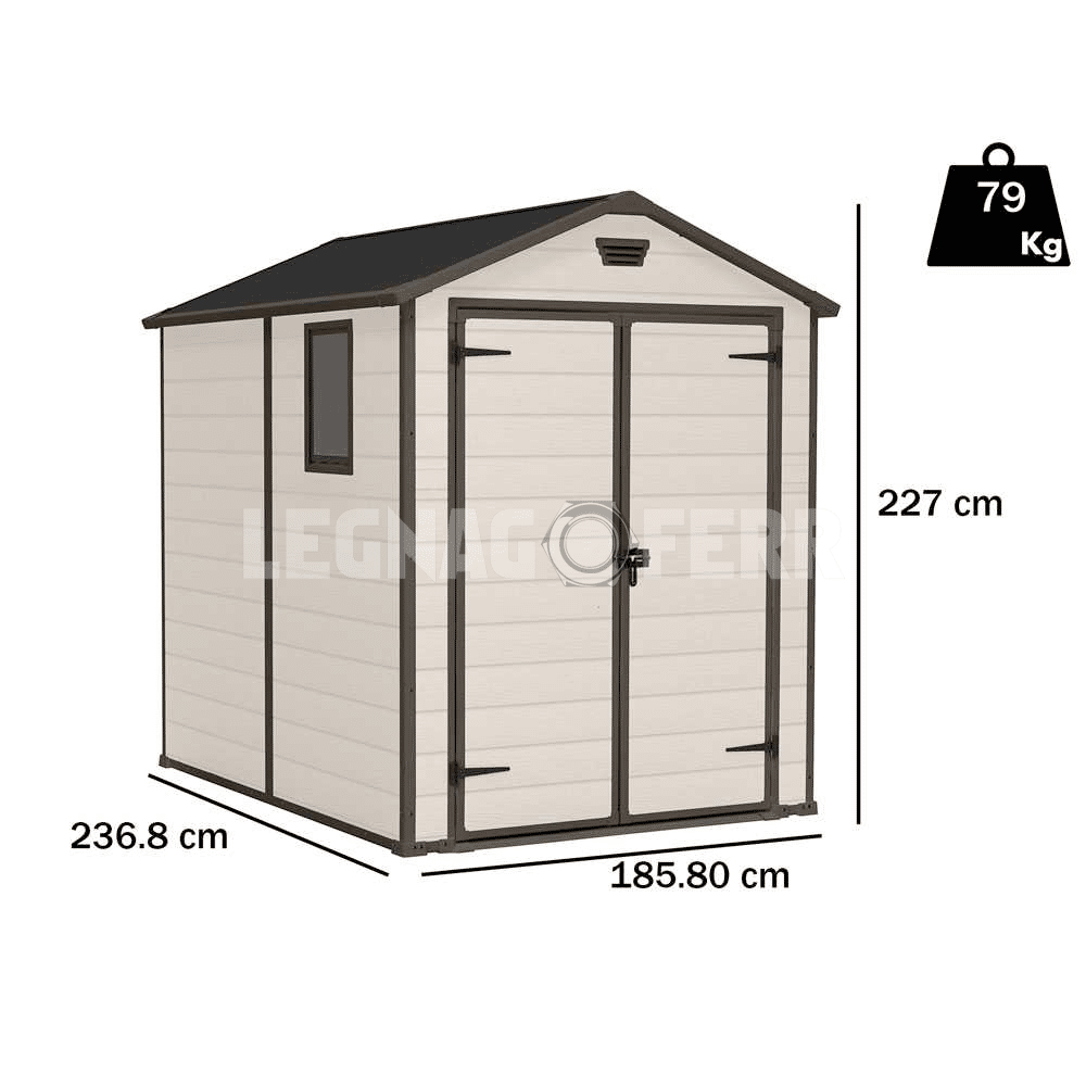 Keter Manor 6x8 Casetta da Giardino Beige 185x236x227 cm 2 keter manor 6x8 legnagoferr1