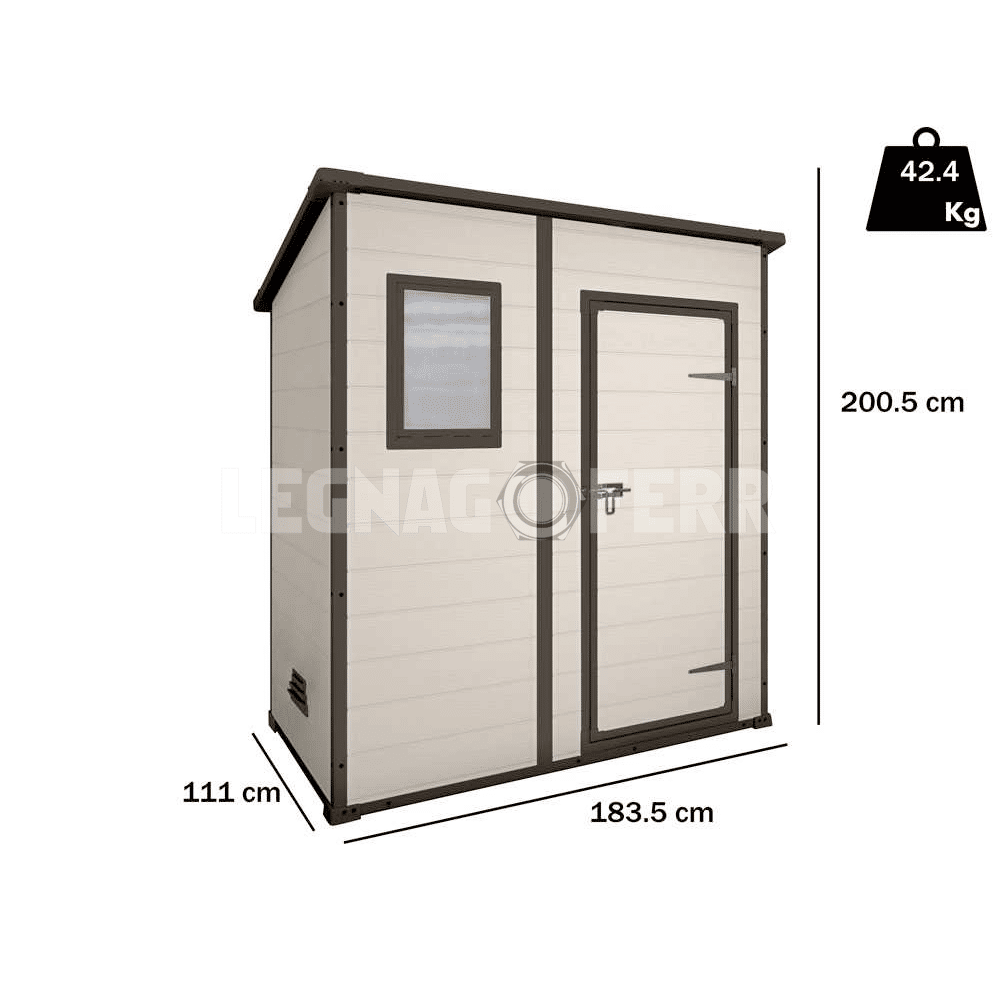 Keter Manor Pent 6x4 Casetta da Giardino Beige 183,5x111x200,5 cm 2 keter manor pent 6x4 legnagoferr1