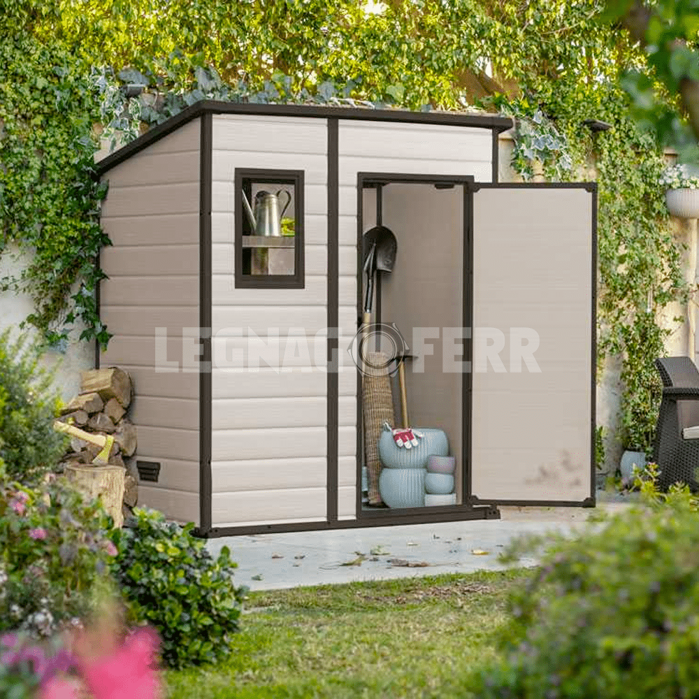 Keter Manor Pent 6x4 Casetta da Giardino Beige 183,5x111x200,5 cm 3 keter manor pent 6x4 legnagoferr2