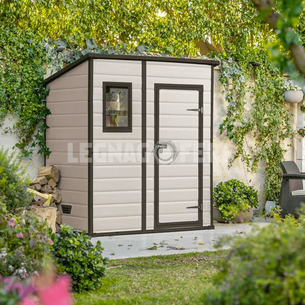 Keter Manor Pent 6x4 Casetta da Giardino Beige 183,5x111x200,5 cm 4 keter manor pent 6x4 legnagoferr3