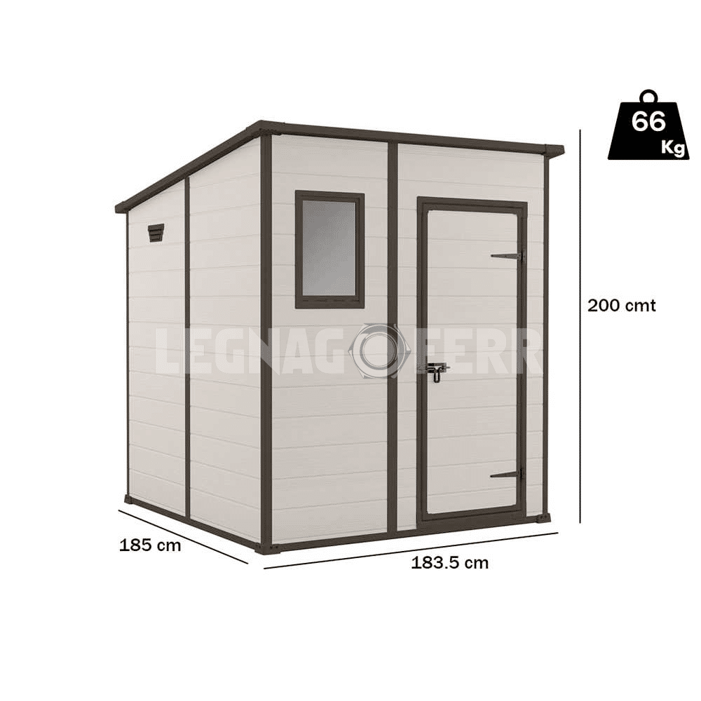 Keter Manor Pent 6x6 Casetta da Giardino Beige 183,5x185x200 cm 2 keter manor pent 6x6 legnagoferr1