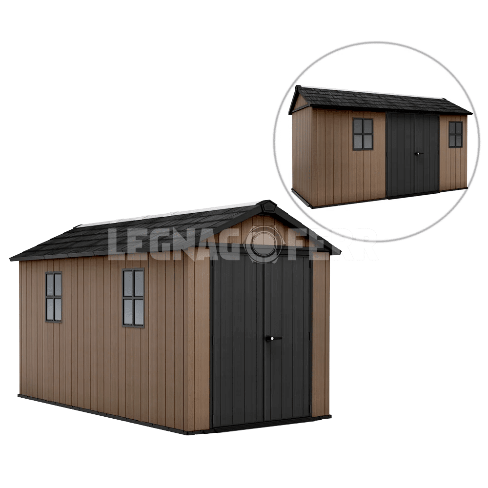 Keter Newton Plus 7513/1375 Casetta da Giardino 230x413x246 cm 1 keter newton plus 7513 legnagoferr