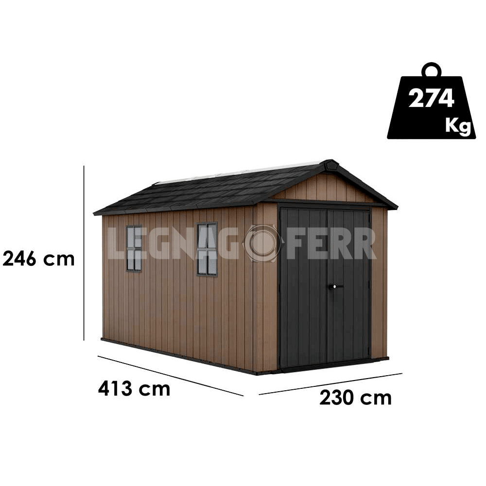 Keter Newton Plus 7513/1375 Casetta da Giardino 230x413x246 cm 6 keter newton plus 7513 legnagoferr3