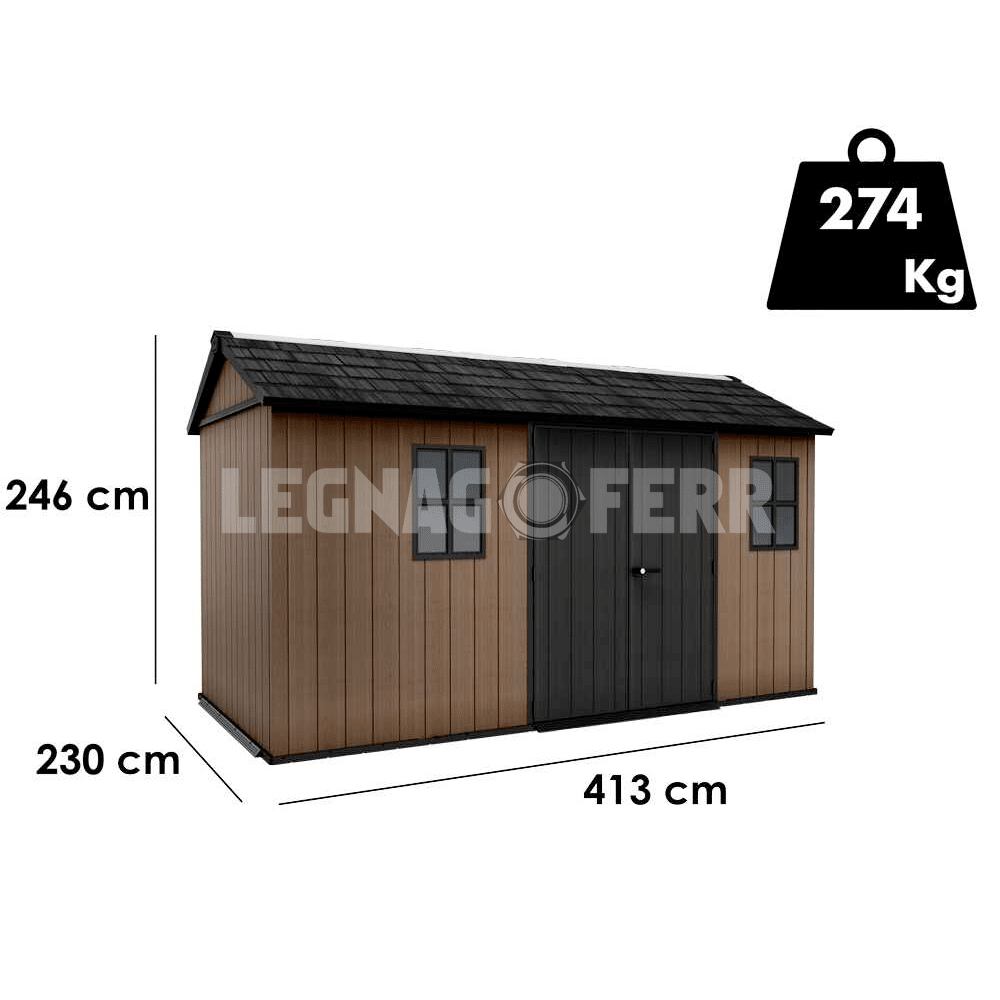 Keter Newton Plus 7513/1375 Casetta da Giardino 230x413x246 cm 7 keter newton plus 7513 legnagoferr4