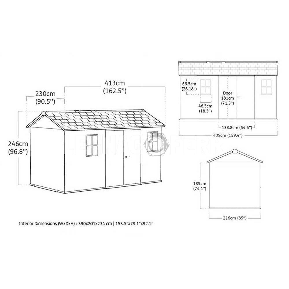 Keter Newton Plus 7513/1375 Casetta da Giardino 230x413x246 cm 2 keter newton plus 7513 legnagoferr7