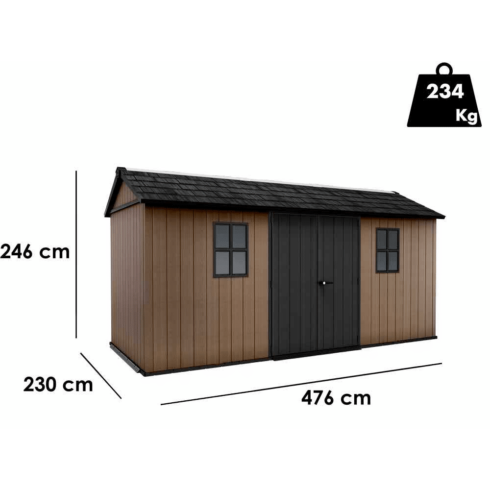 Keter Newton Plus 7515/1575 Casetta da Giardino 230x476x246 cm 6 keter newton plus 7515 legnagoferr3