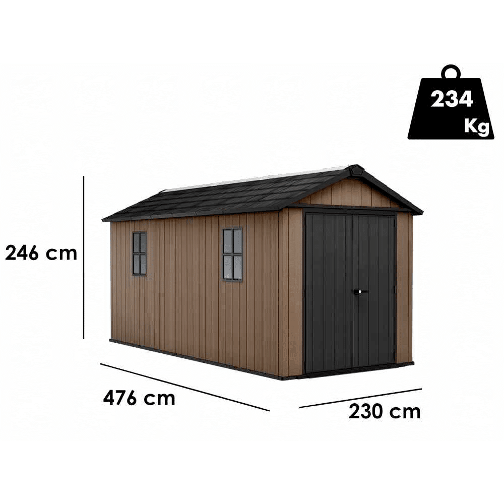Keter Newton Plus 7515/1575 Casetta da Giardino 230x476x246 cm 7 keter newton plus 7515 legnagoferr4