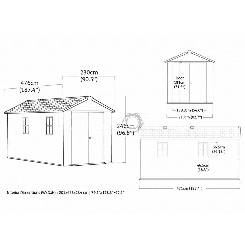 Keter Newton Plus 7515/1575 Casetta da Giardino 230x476x246 cm 2 keter newton plus 7515 legnagoferr8