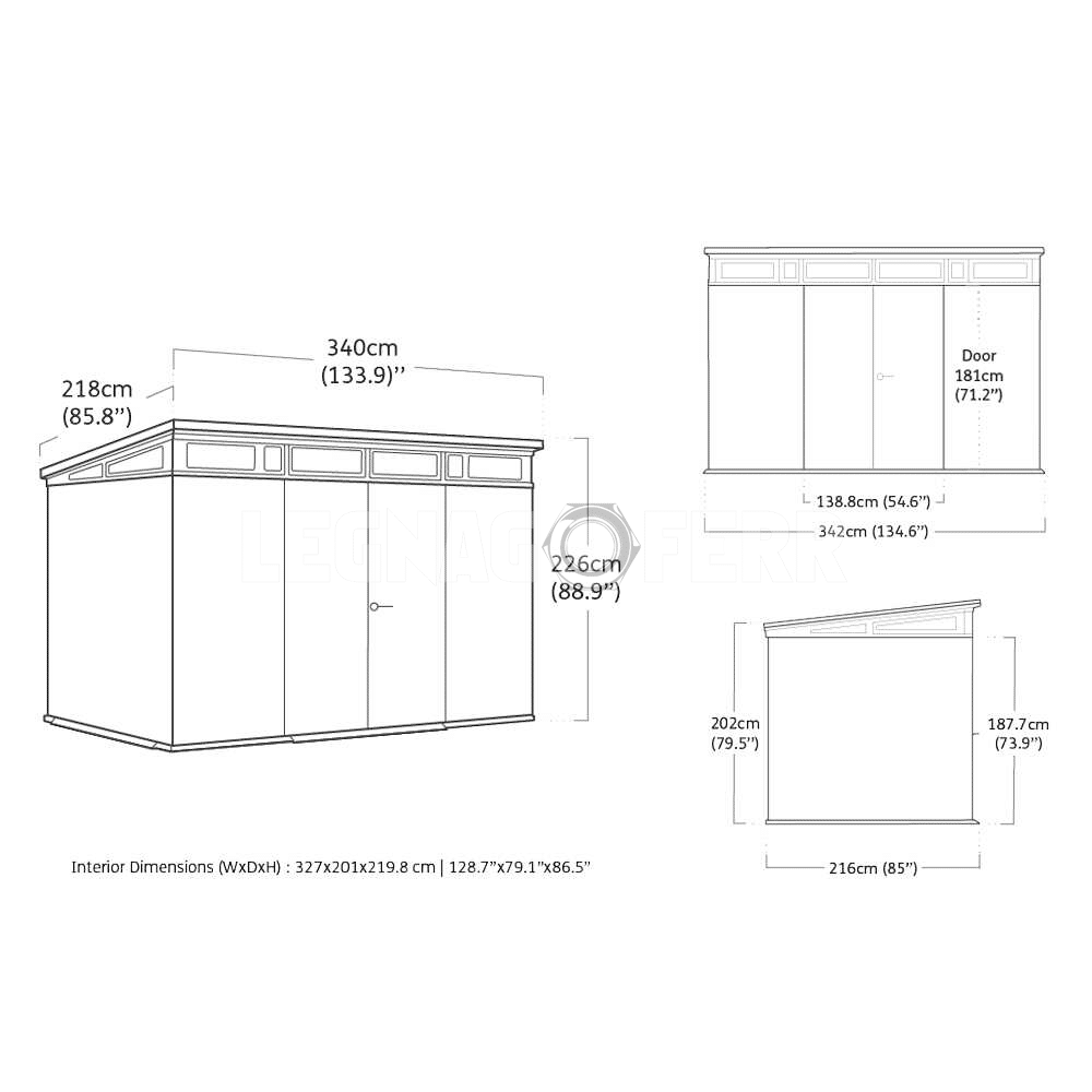 Keter Pent 11x7 Casetta da Giardino 340x218x226 cm 3 keter pent 11x7 legnagoferr2