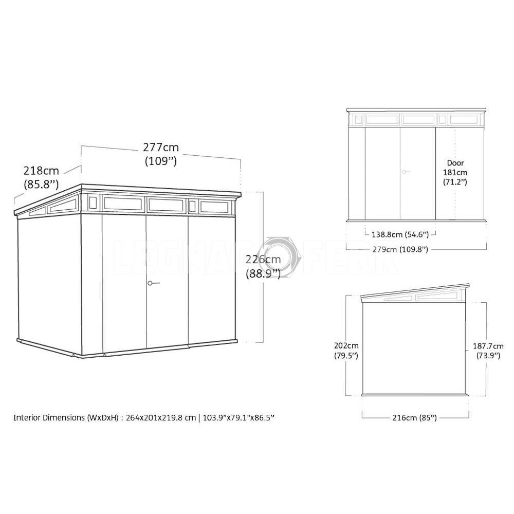Keter Pent 9x7 Casetta da Giardino 277x218x226 cm 2 keter pent 9x7 legnagoferr1