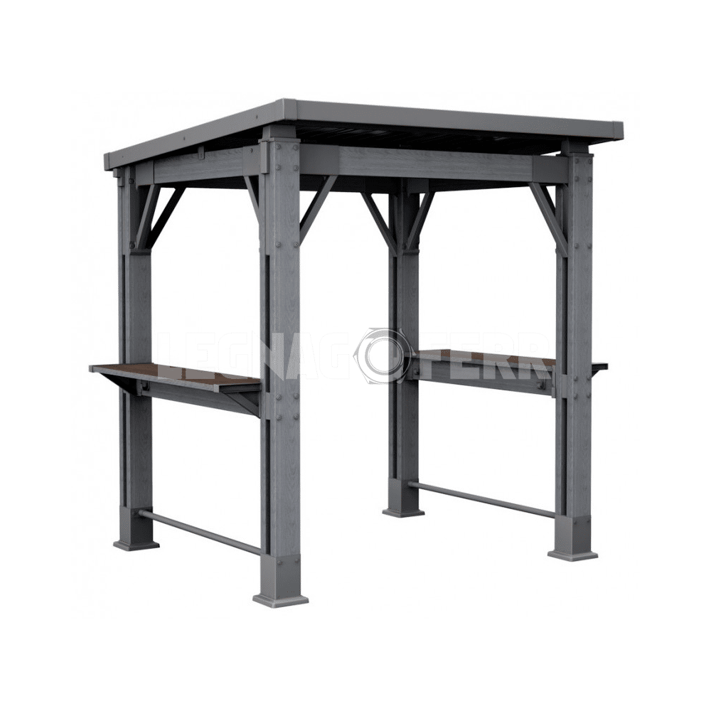Keter Signature Grill Walnut Gazebo BBQ 247x201x238 cm 1 keter signature grill legnagoferr