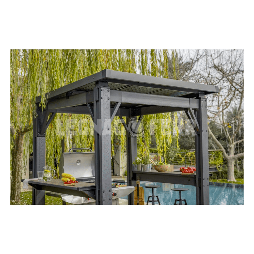 Keter Signature Grill Walnut Gazebo BBQ 247x201x238 cm 2 keter signature grill legnagoferr1
