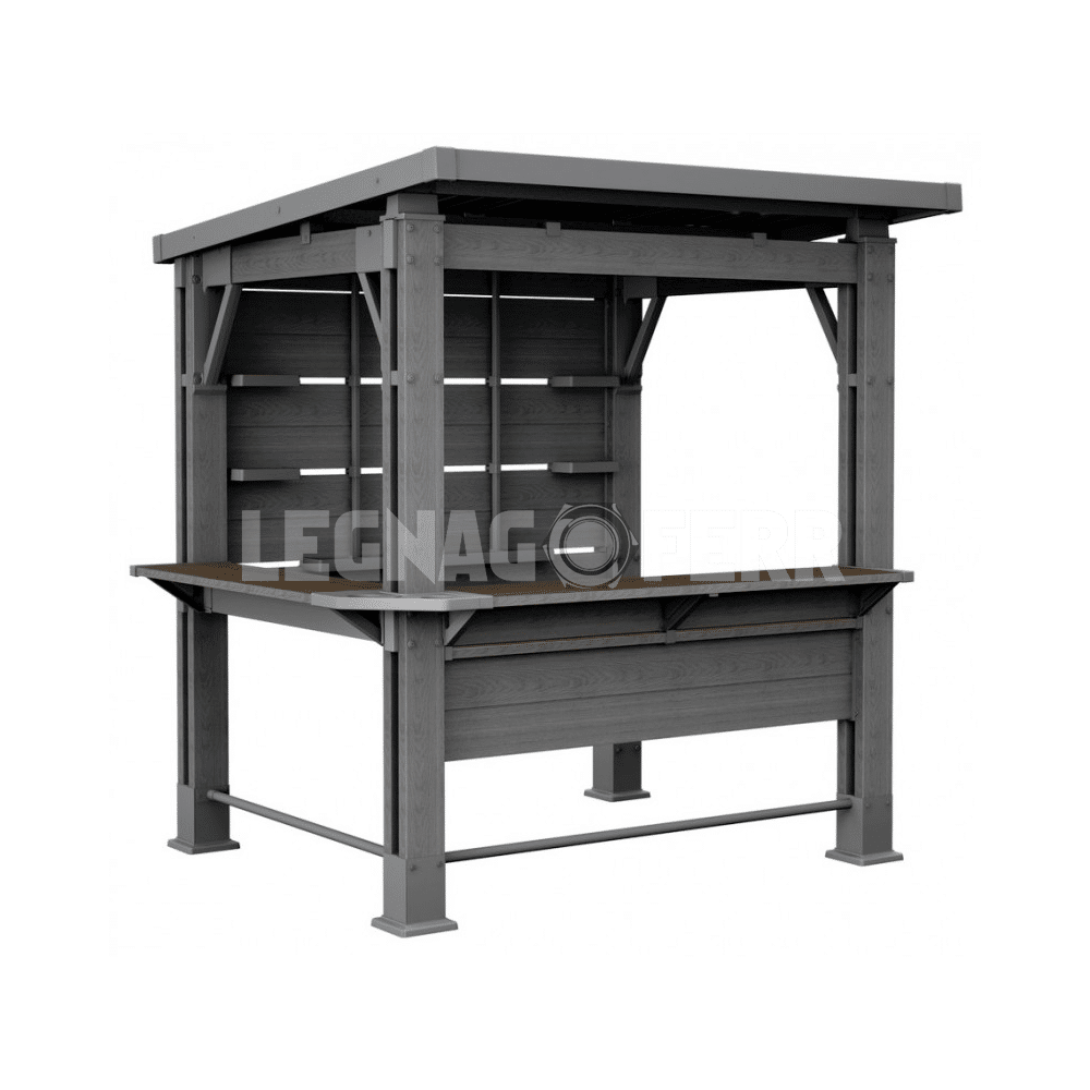 Keter Signature Walnut Gazebo Bar 230x230x238 cm 1 keter signature walnut legnagoferr