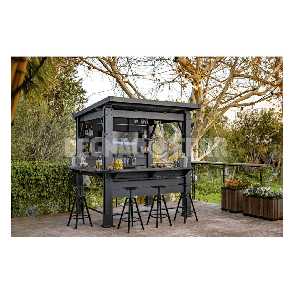 Keter Signature Walnut Gazebo Bar 230x230x238 cm 3 keter signature walnut legnagoferr2