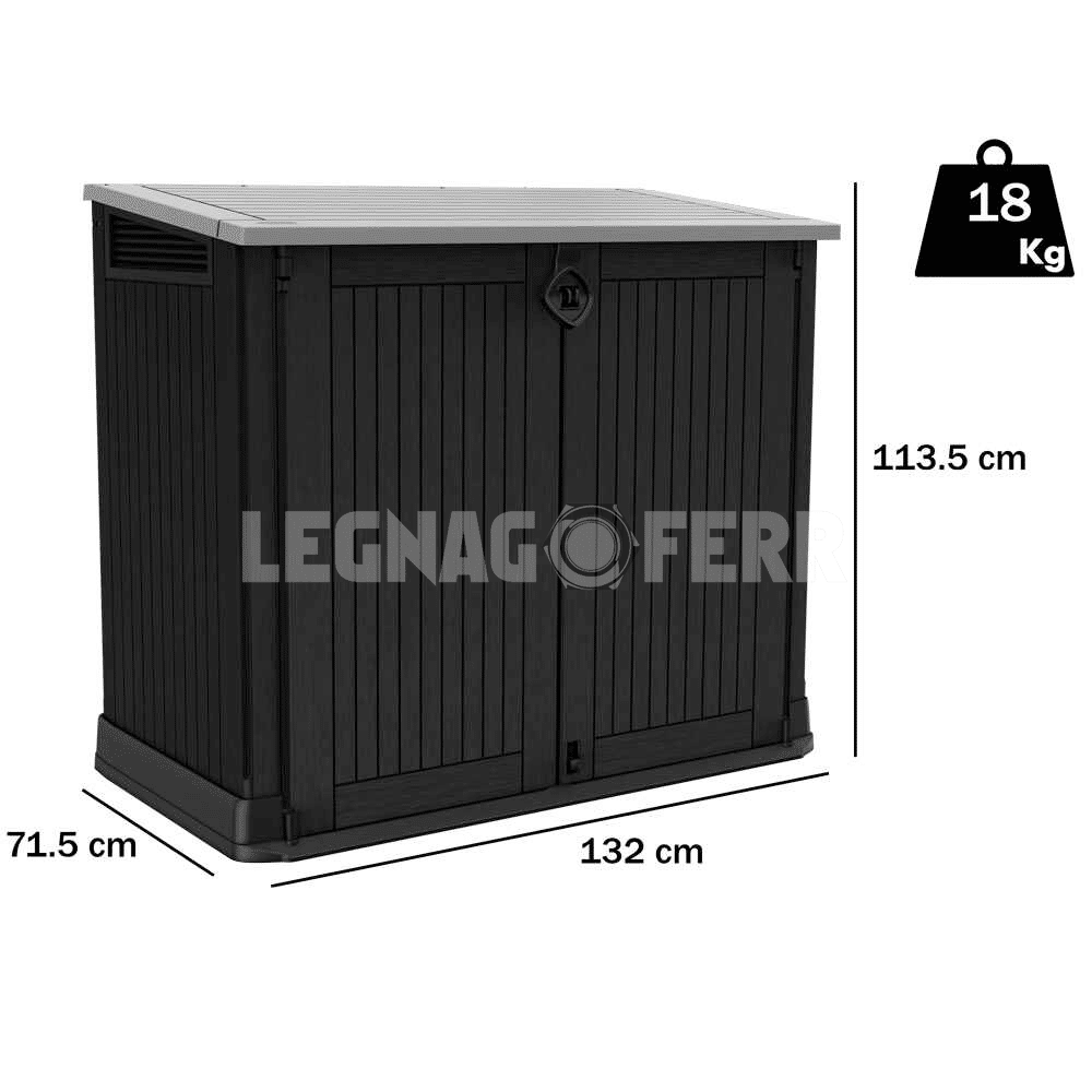 Keter Store It Out Midi Box Porta Attrezzi Nero 880L 132x71,5x113,5 cm 3 keter store it out legnagoferr1