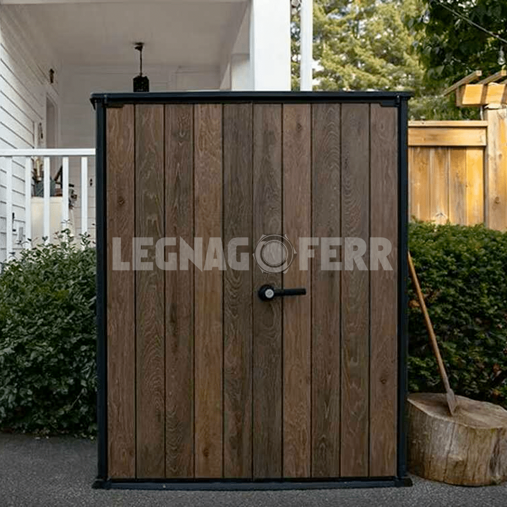 Keter Vertical Signature Walnut Armadio Porta Attrezzi 140x73x170 cm 3 keter vertical legnagoferr1