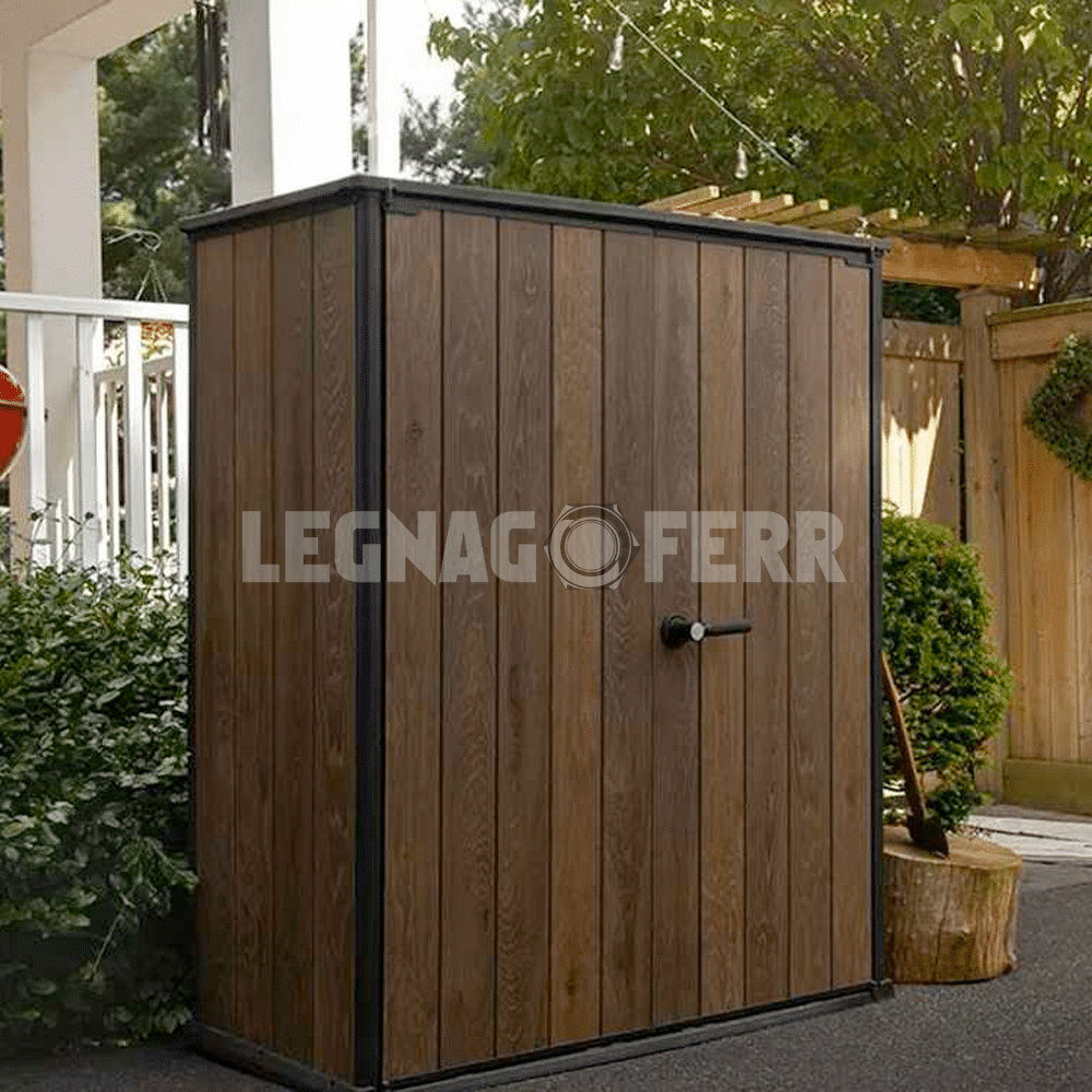 Keter Vertical Signature Walnut Armadio Porta Attrezzi 140x73x170 cm 4 keter vertical legnagoferr2