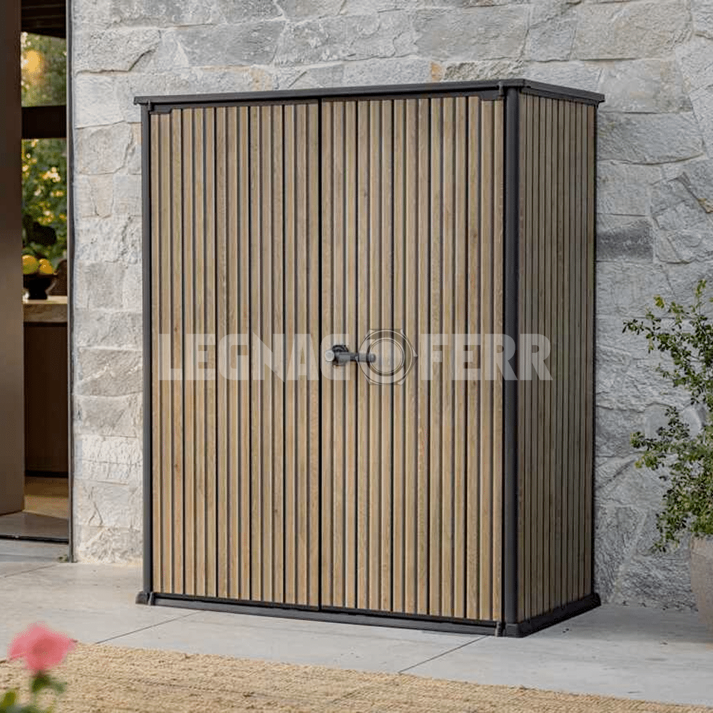 Keter Vertical Signature Venetian Armadio Porta Attrezzi 140x73x170 cm 2 keter vertical venetian legnagoferr1