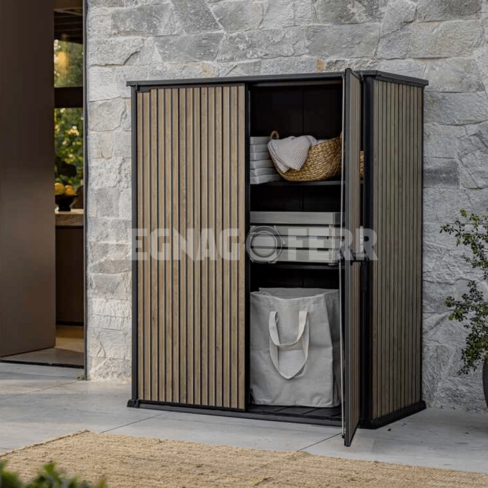 Keter Vertical Signature Venetian Armadio Porta Attrezzi 140x73x170 cm 3 keter vertical venetian legnagoferr2