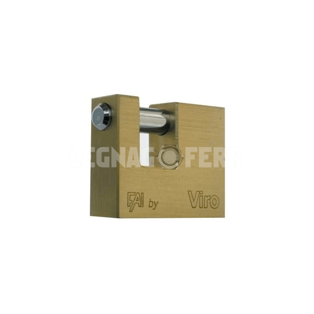 Lucchetto FAI by Viro 50 x38x15 in Ottone per Serranda con Arco in Acciaio Temprato 1 lucchetto viro 50x38x15 legnagoferr