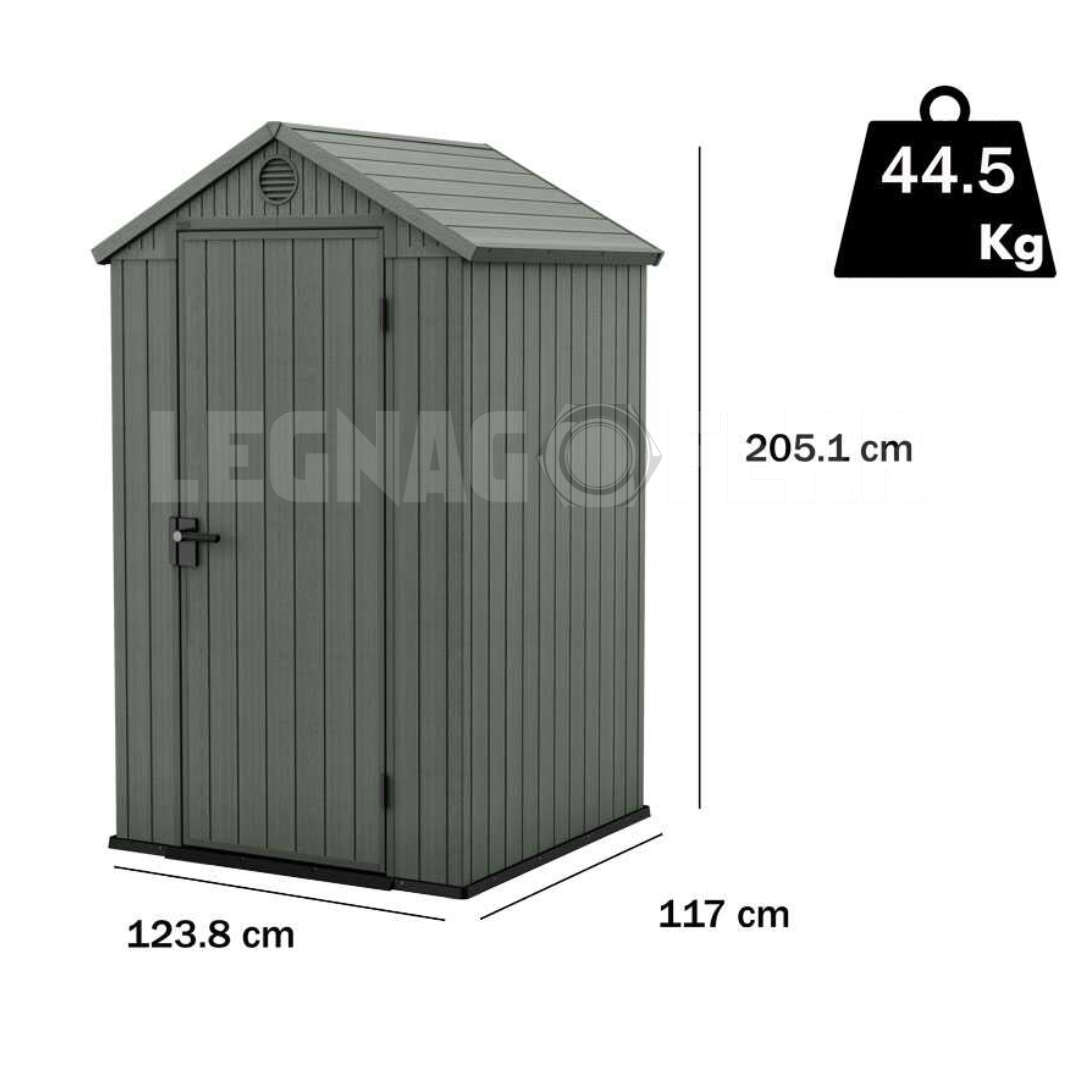 Keter Darwin 4x4 Casetta da Giardino Verde 190x122x221 cm 2 Casetta Keter Darwin 4x4 Evotech Verde 190x122 cm Resina legnagoferr (1)