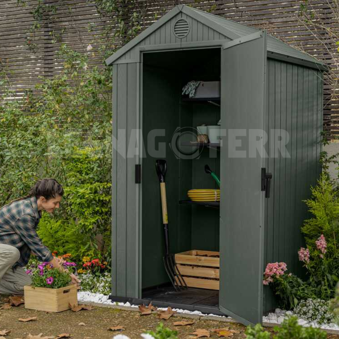 Keter Darwin 4x4 Casetta da Giardino Verde 190x122x221 cm 4 Casetta Keter Darwin 4x4 Evotech Verde 190x122 cm Resina legnagoferr (3)