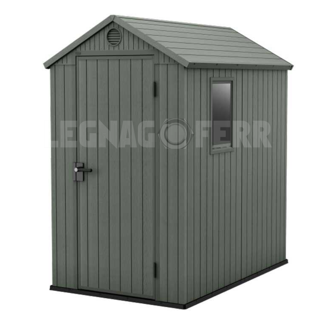 Keter Darwin 4x6 Evotoch Verde Casetta da Giardino 125x184x205 cm 3 Casetta Keter Darwin 4x6 125x184 cm Resina Effetto Legno legnagoferr (1)