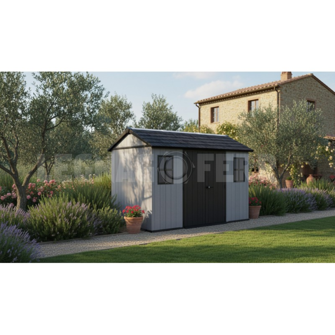 Keter Newton Plus 7511/1175 Casetta da Giardino 230x350x246 cm - Grigio 12 Casetta Keter Newton Plus 7511 1175 230x350 cm Resina Evotech Grigio legnagoferr (1)