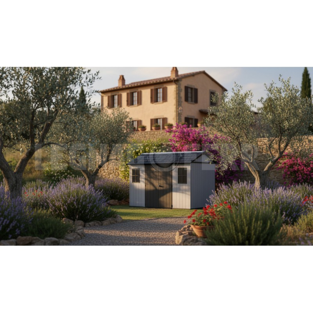 Keter Newton Plus 7511/1175 Casetta da Giardino 230x350x246 cm - Grigio 11 Casetta Keter Newton Plus 7511 1175 230x350 cm Resina Evotech Grigio legnagoferr (2)
