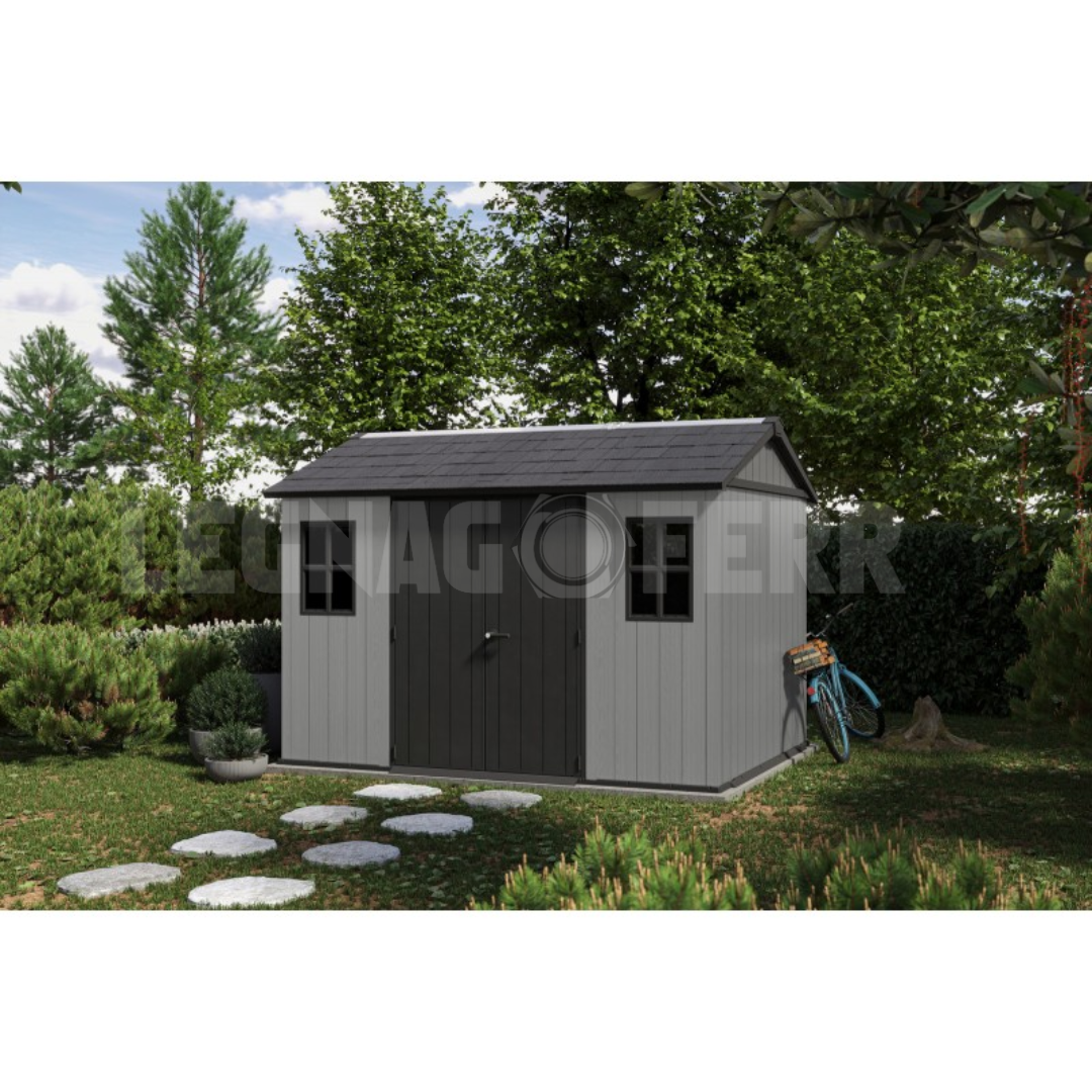 Keter Newton Plus 7511/1175 Casetta da Giardino 230x350x246 cm - Grigio 10 Casetta Keter Newton Plus 7511 1175 230x350 cm Resina Evotech Grigio legnagoferr (3)